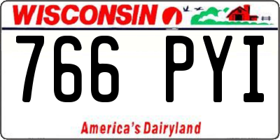 WI license plate 766PYI
