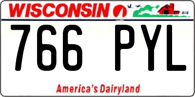 WI license plate 766PYL