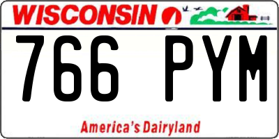WI license plate 766PYM