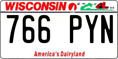 WI license plate 766PYN