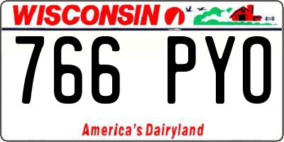 WI license plate 766PYO