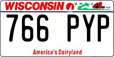 WI license plate 766PYP