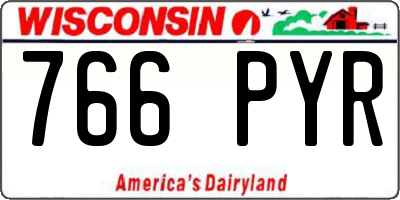 WI license plate 766PYR