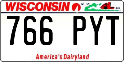 WI license plate 766PYT