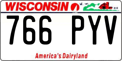 WI license plate 766PYV