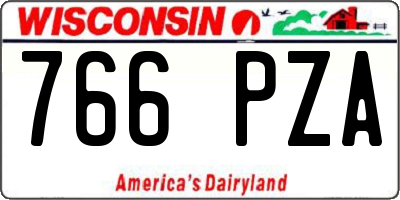 WI license plate 766PZA