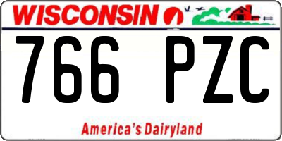 WI license plate 766PZC