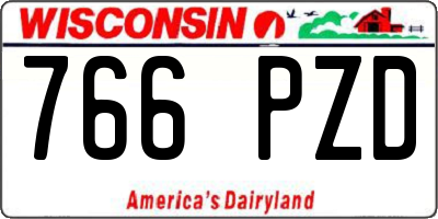 WI license plate 766PZD