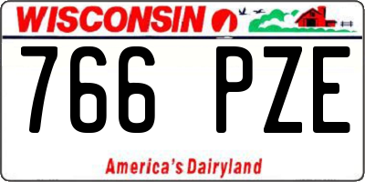 WI license plate 766PZE