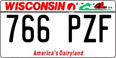 WI license plate 766PZF