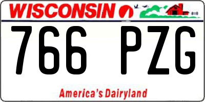WI license plate 766PZG