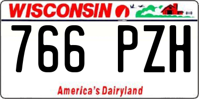 WI license plate 766PZH