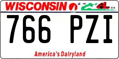 WI license plate 766PZI