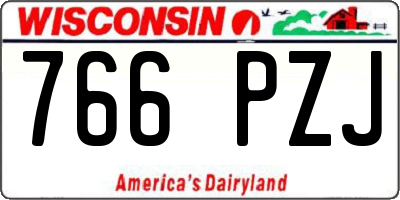 WI license plate 766PZJ
