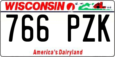 WI license plate 766PZK
