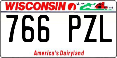 WI license plate 766PZL