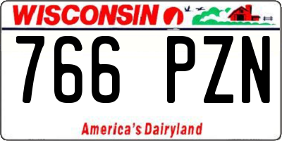 WI license plate 766PZN