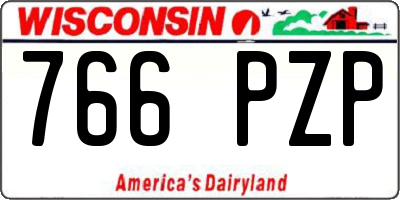 WI license plate 766PZP