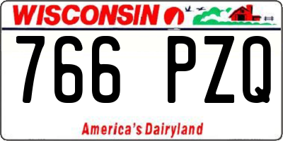 WI license plate 766PZQ