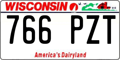 WI license plate 766PZT