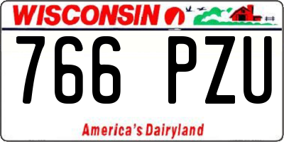 WI license plate 766PZU