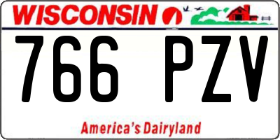 WI license plate 766PZV