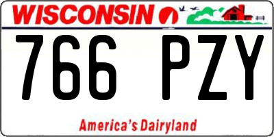 WI license plate 766PZY