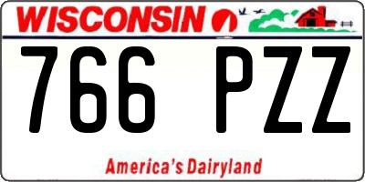 WI license plate 766PZZ