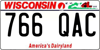 WI license plate 766QAC