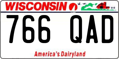 WI license plate 766QAD