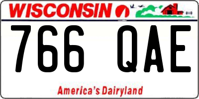 WI license plate 766QAE