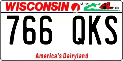 WI license plate 766QKS