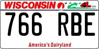 WI license plate 766RBE