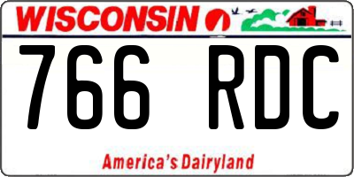WI license plate 766RDC