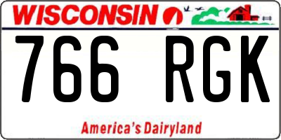 WI license plate 766RGK