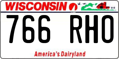 WI license plate 766RHO