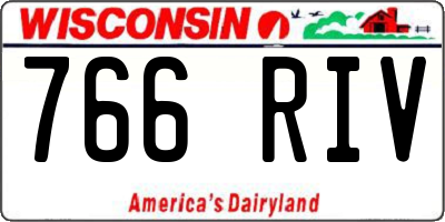 WI license plate 766RIV