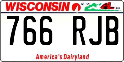WI license plate 766RJB