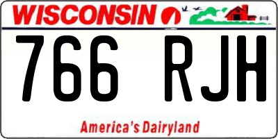 WI license plate 766RJH