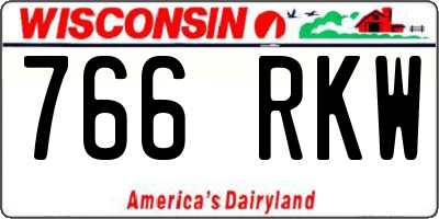 WI license plate 766RKW