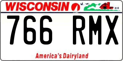 WI license plate 766RMX