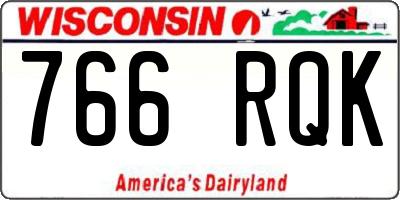 WI license plate 766RQK