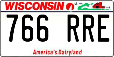 WI license plate 766RRE