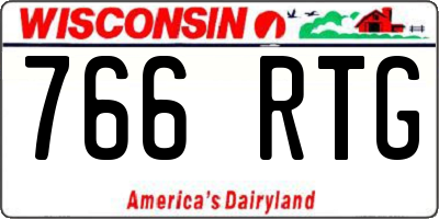 WI license plate 766RTG