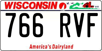 WI license plate 766RVF