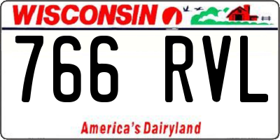 WI license plate 766RVL