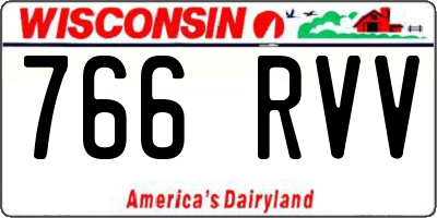 WI license plate 766RVV