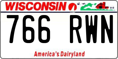 WI license plate 766RWN