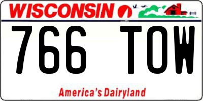 WI license plate 766TOW