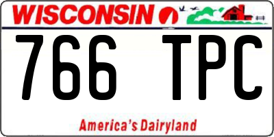 WI license plate 766TPC